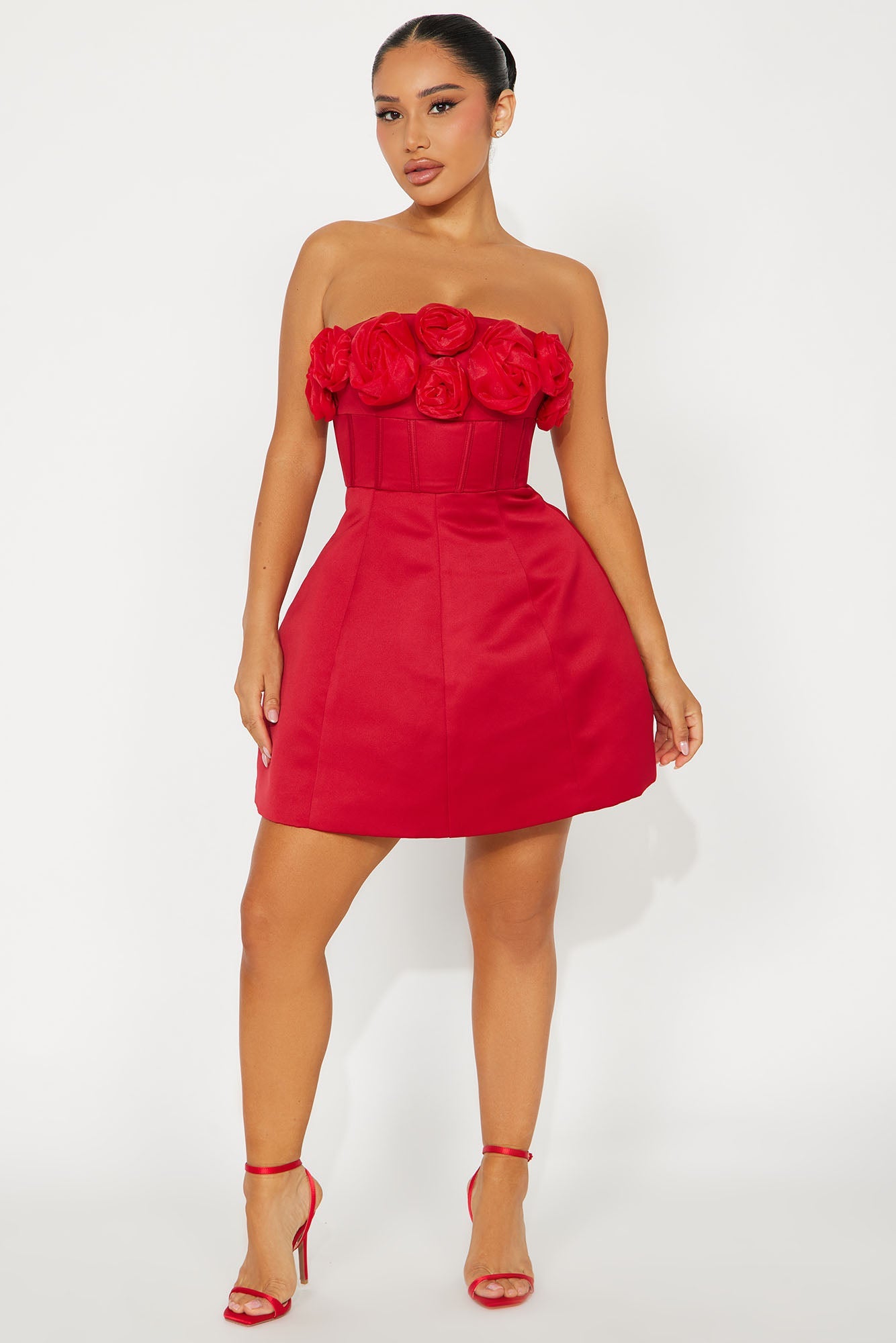 Bliss Corset Mini Dress - Red