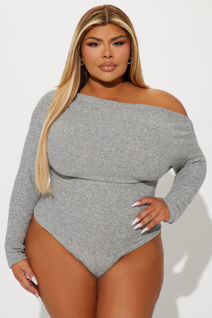 Lover Girl Sweater Bodysuit - Heather Grey