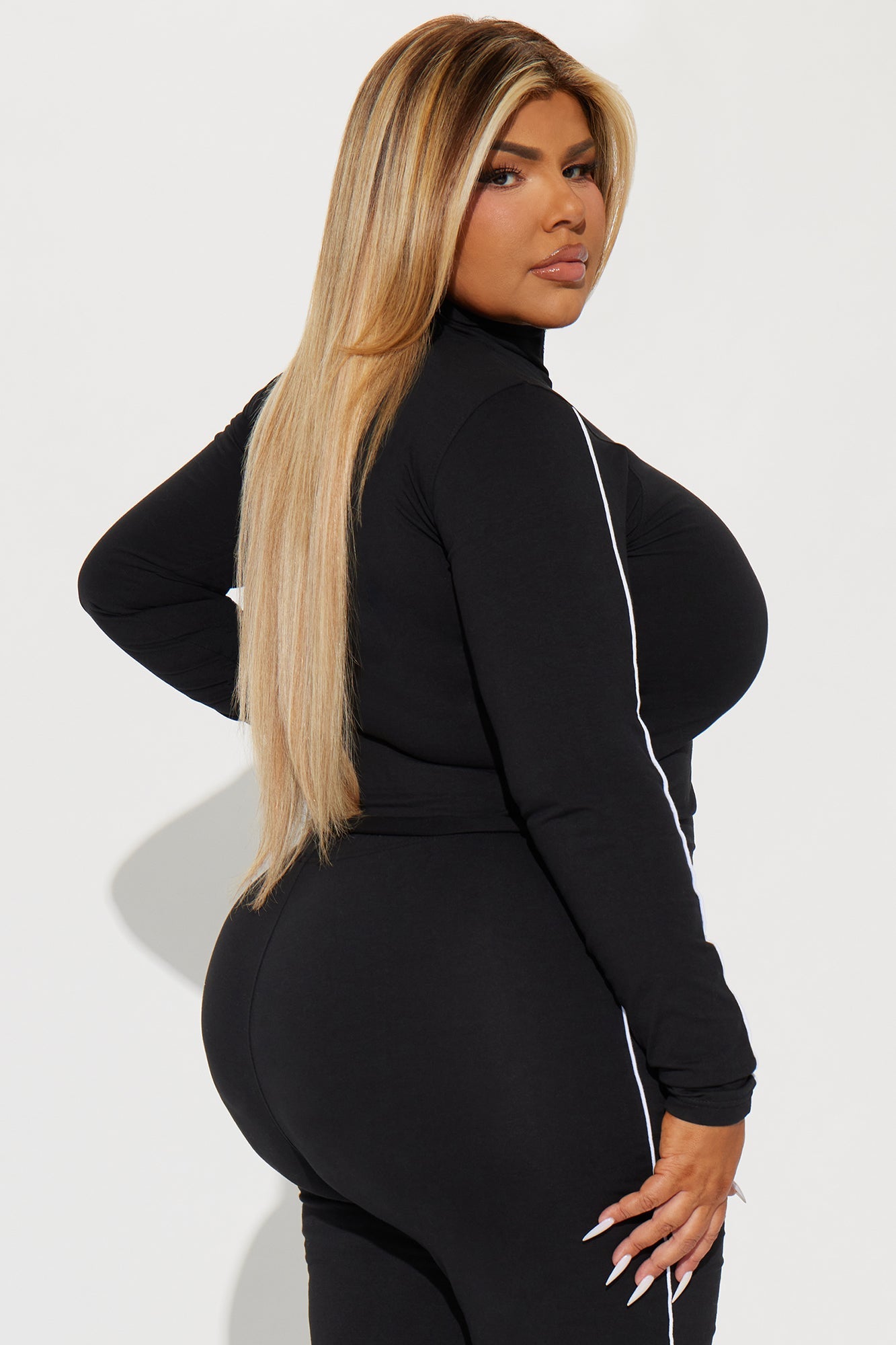 Sporty Girl Embroidered Top - Black/White