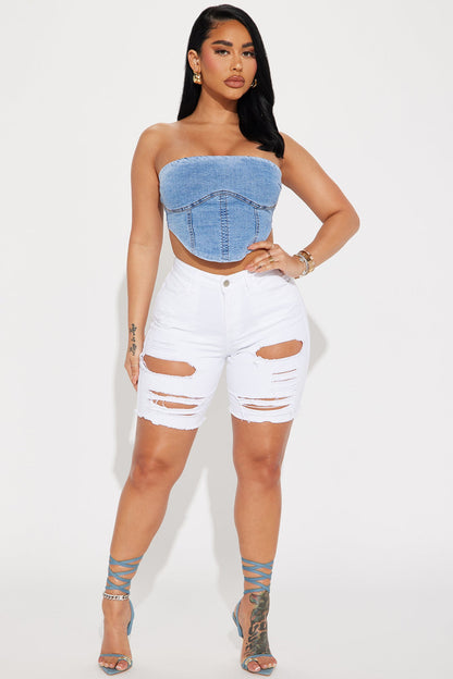 Gone Fishing Shorts - White