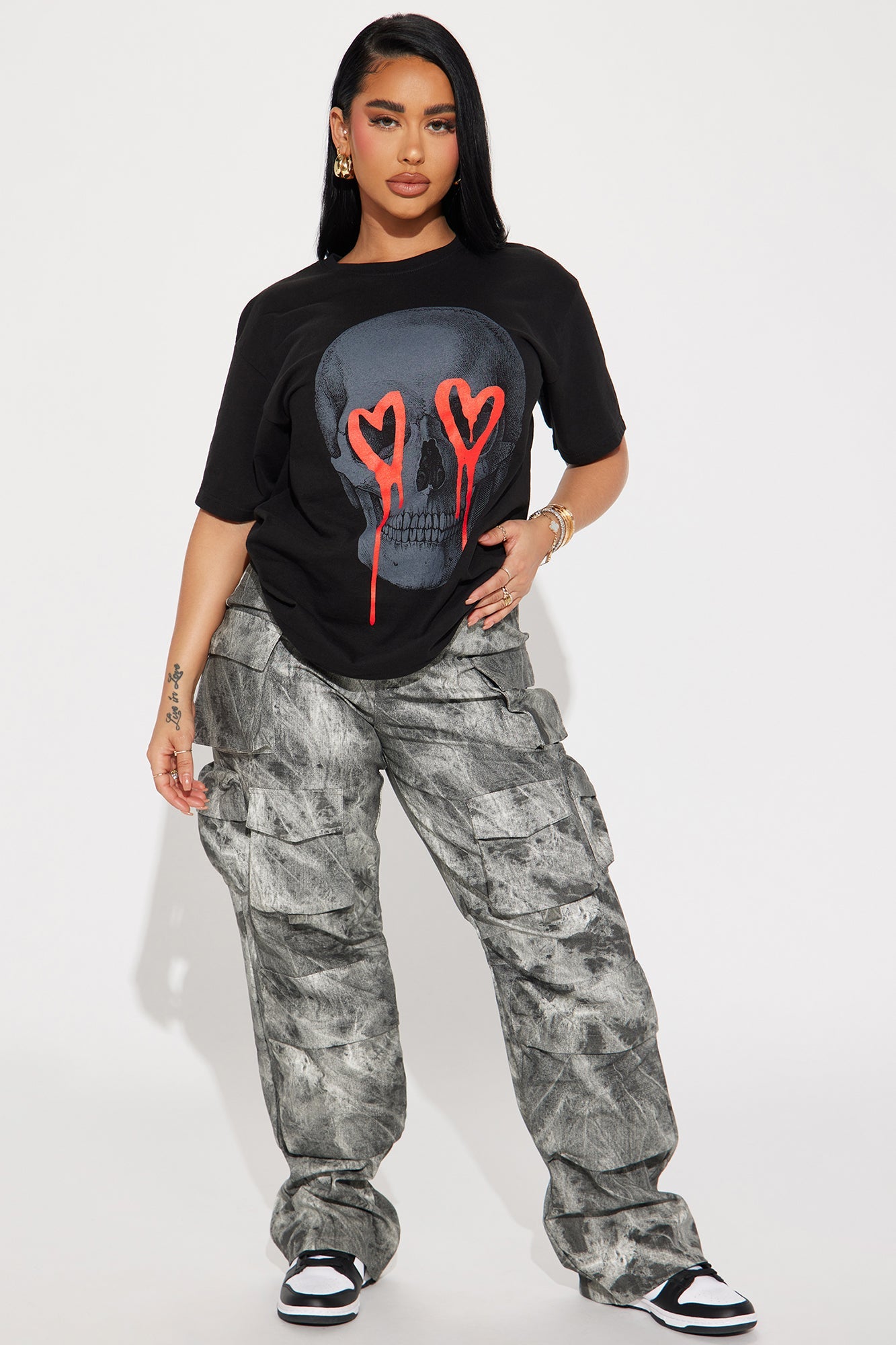 Eternal Love Skull Tshirt - Black