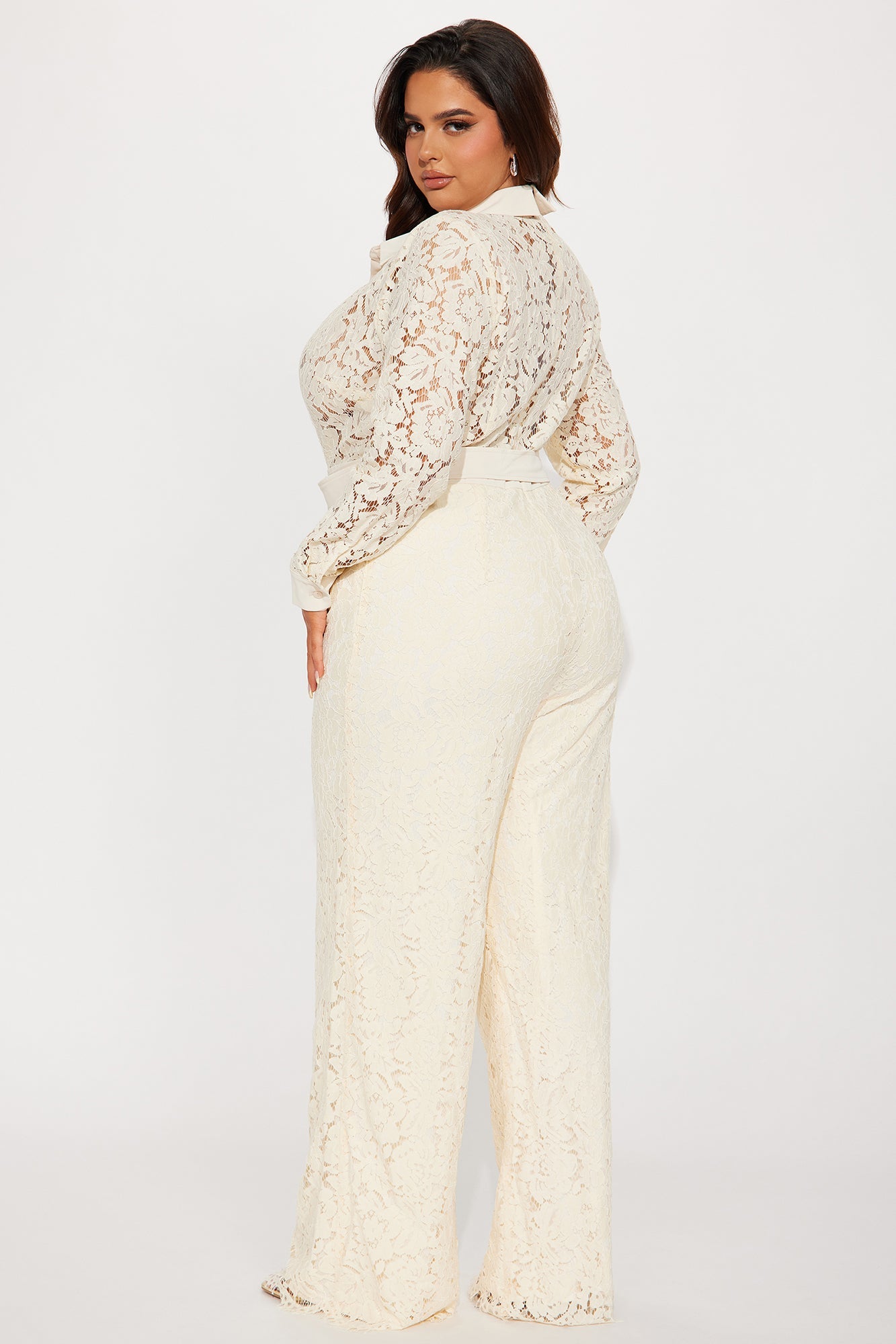 Perfect Night Lace Jumpsuit - Cream