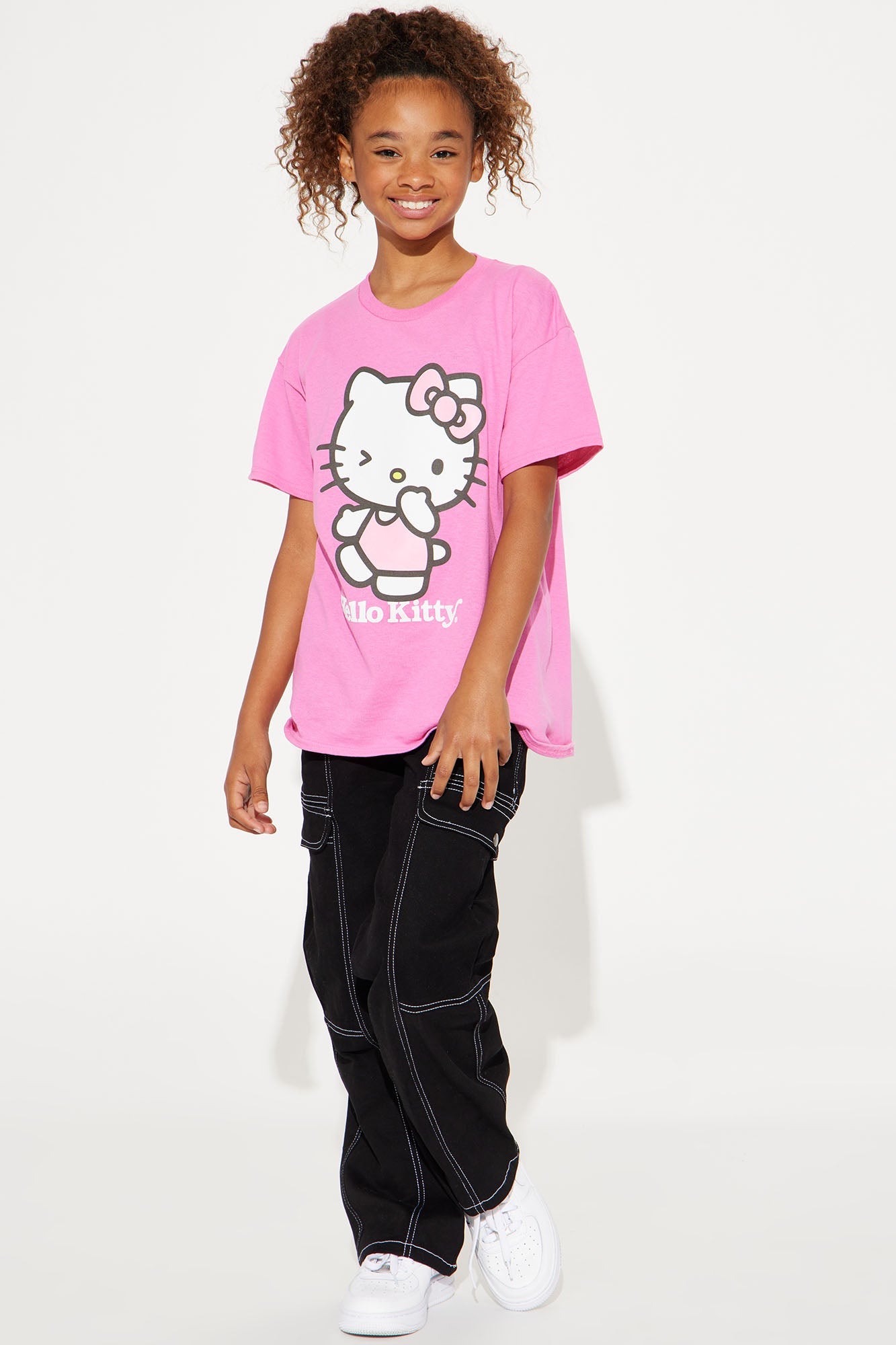 Mini Hello Kitty Walking Along Short Sleeve Tee - Pink