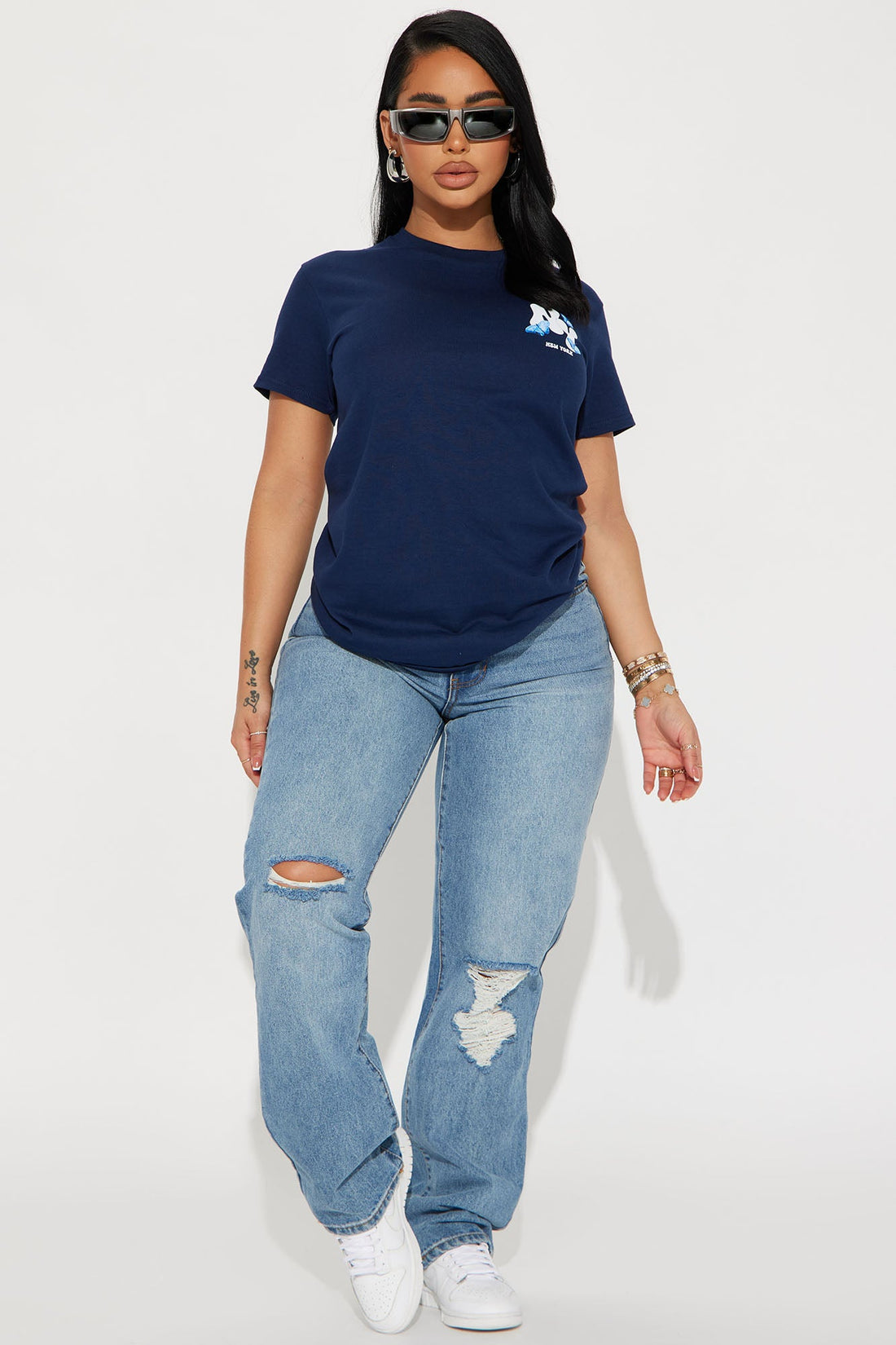 New York Butterfly Graphic Tshirt - Navy