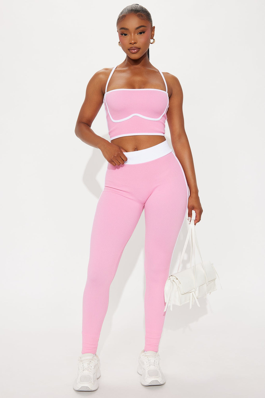 Pushing Limits Seamless Legging Pant Set - Pink/combo