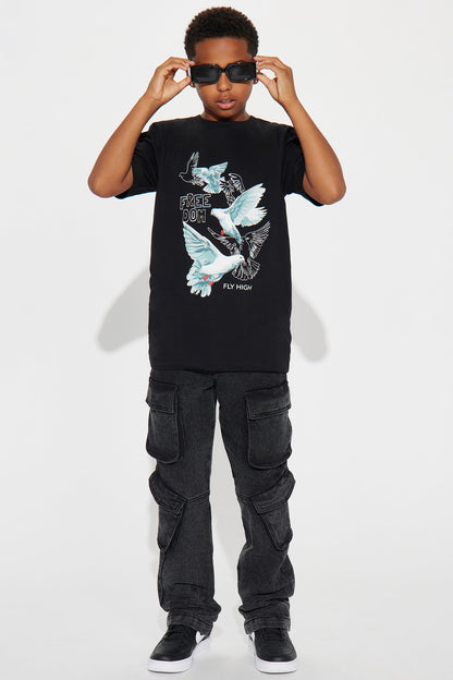 Mini Doves Of Freedom T- Shirt - Black