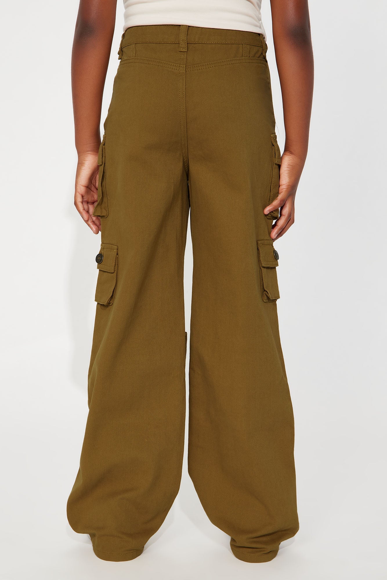 Mini Lily High Rise Distressed Cargo Jeans - Camel