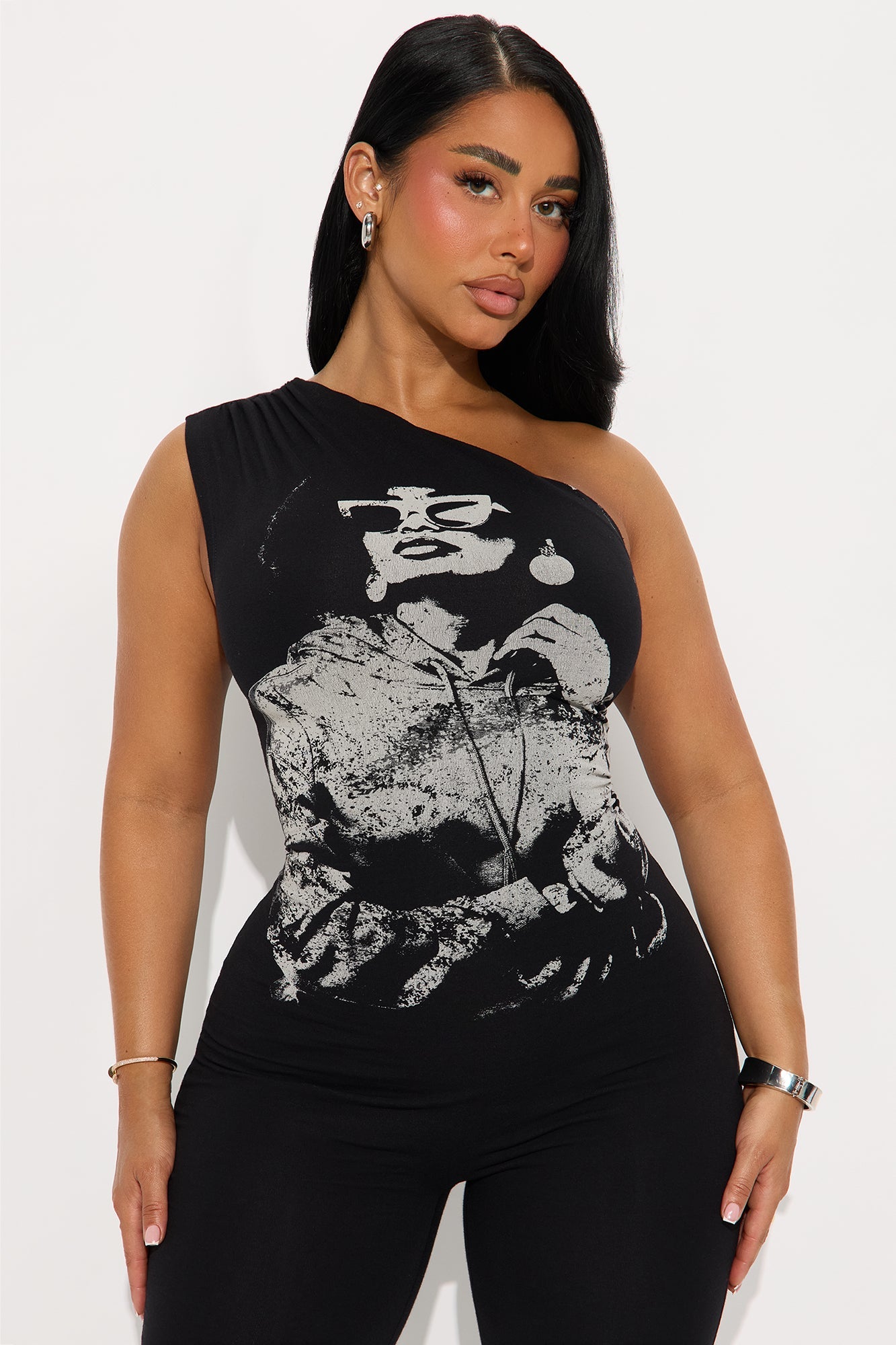 Cool Chic One Shoulder Jumpsuit - Black