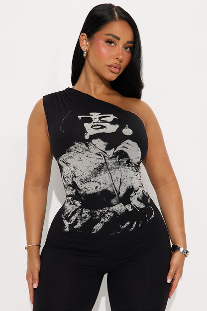 Cool Chic One Shoulder Jumpsuit - Black