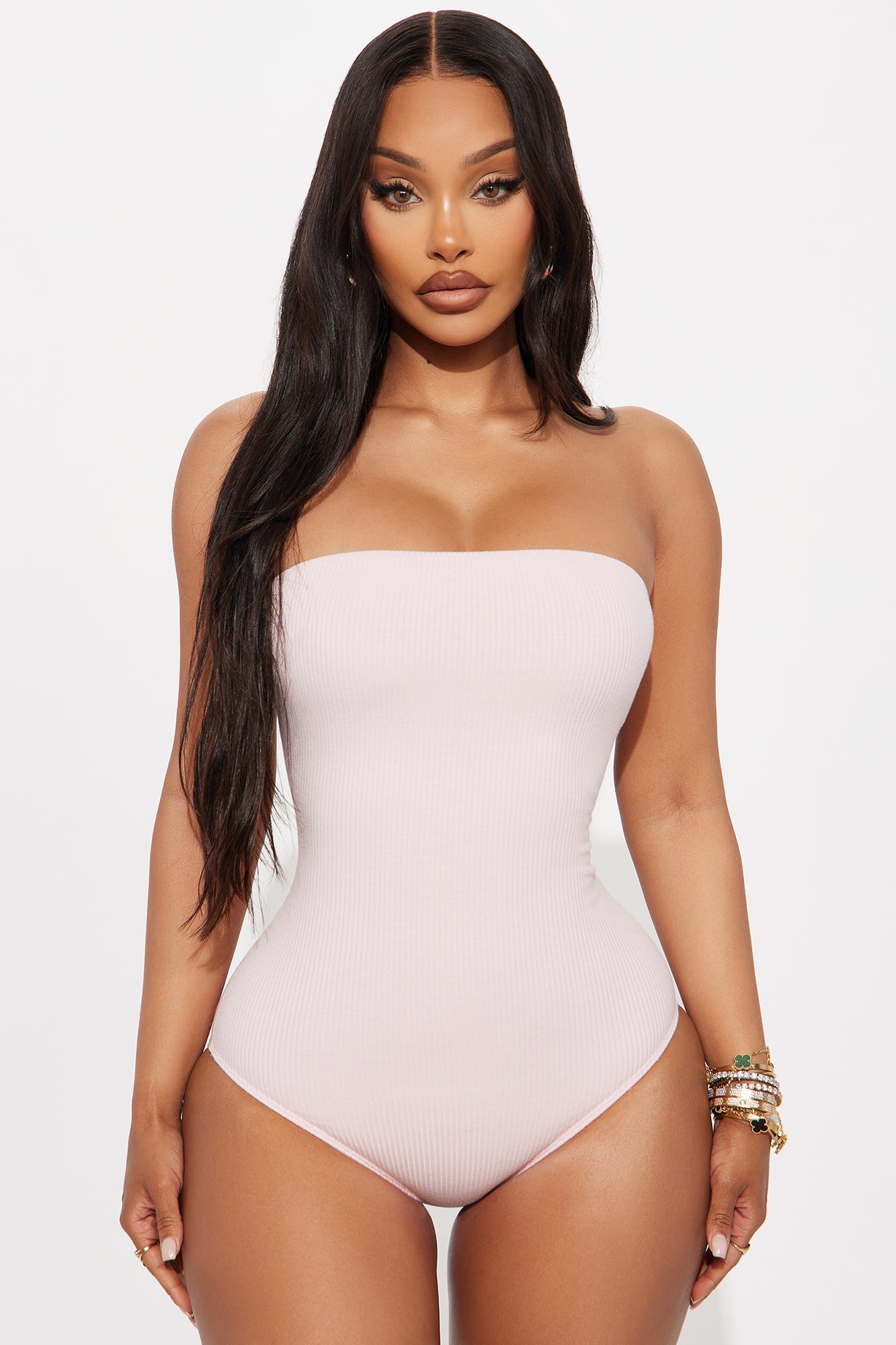 Demi Double Lined Tube Bodysuit - Pink