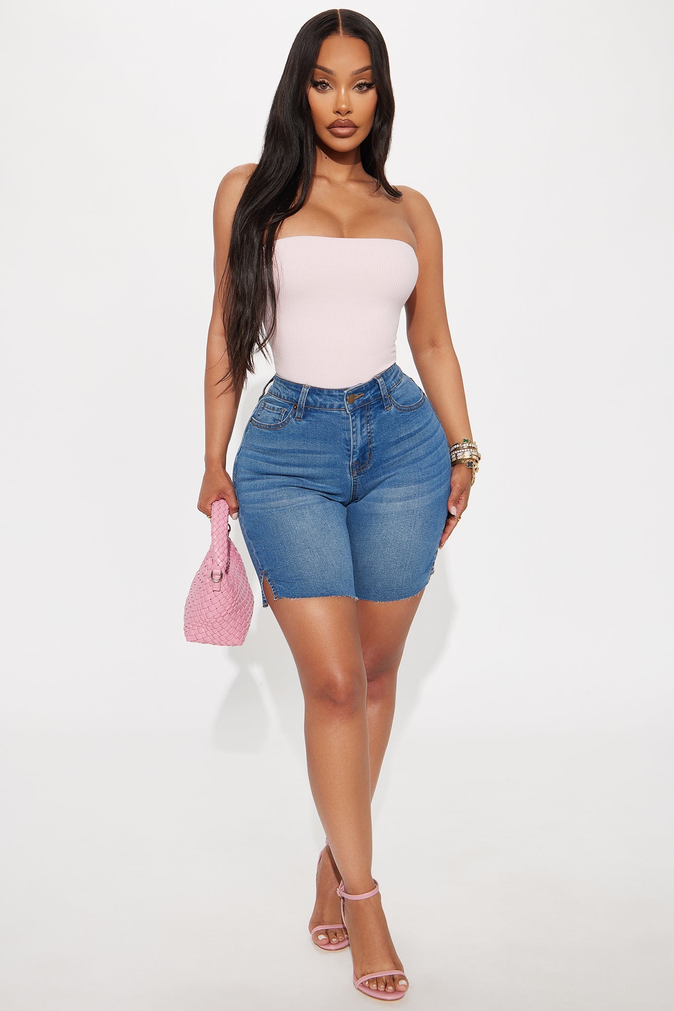 Demi Double Lined Tube Bodysuit - Pink