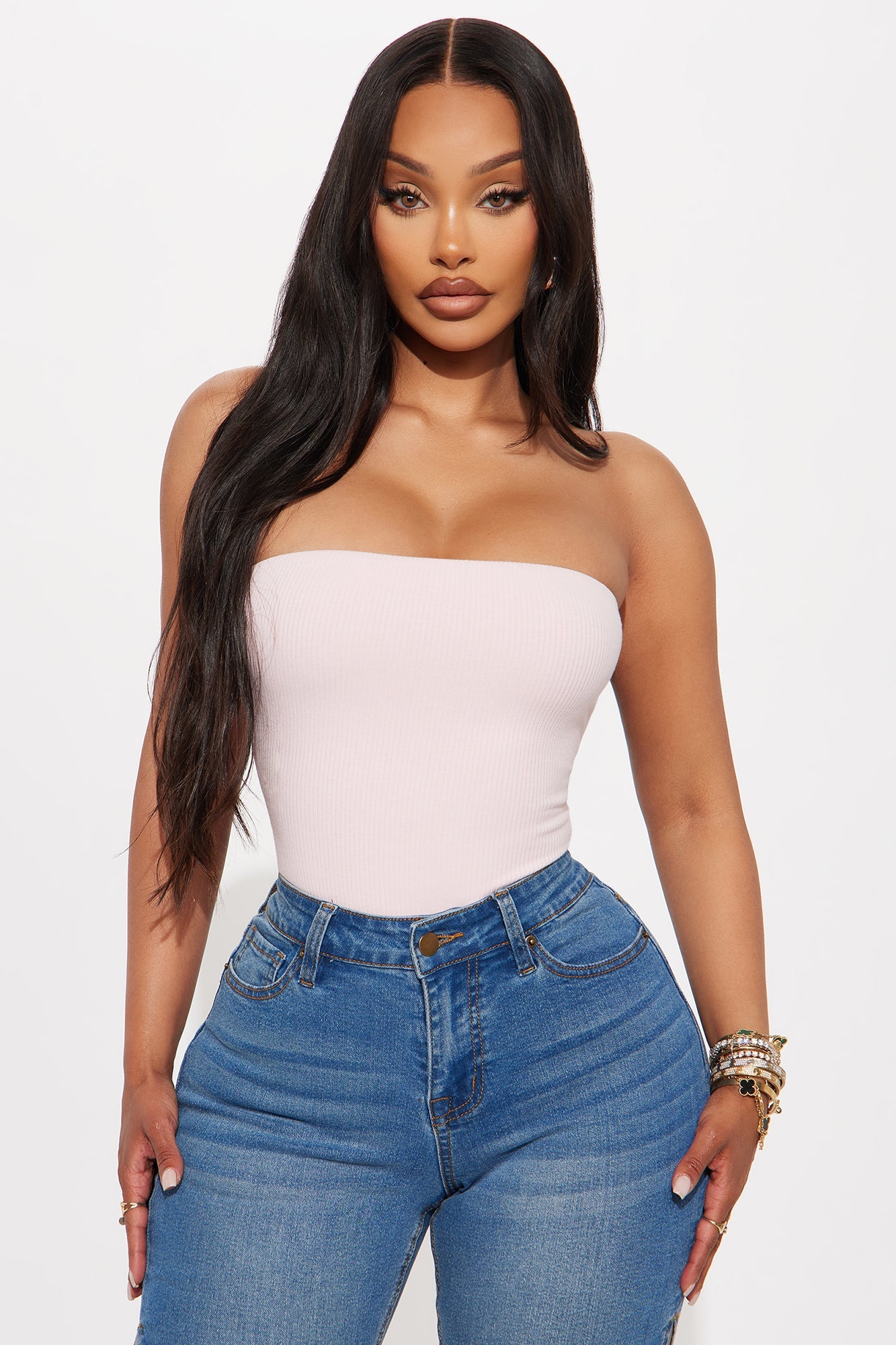Demi Double Lined Tube Bodysuit - Pink