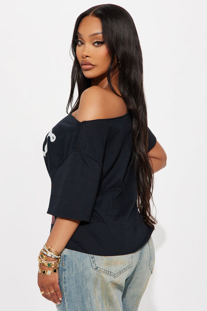 The Rolling Stones Dice Off Shoulder Tee - Black