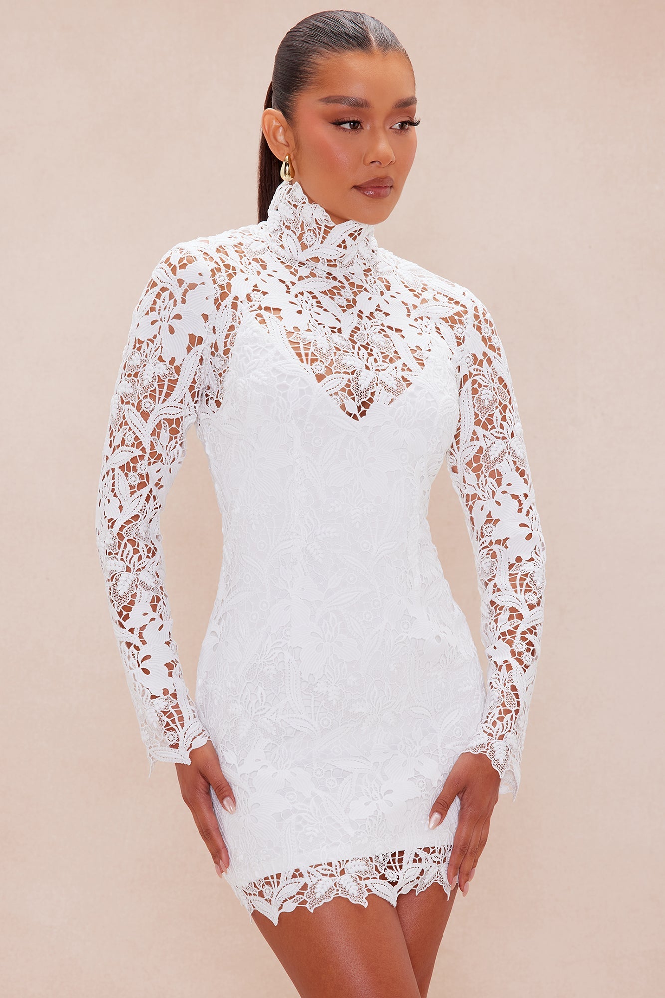 Josie Embroidered Mini Dress - White