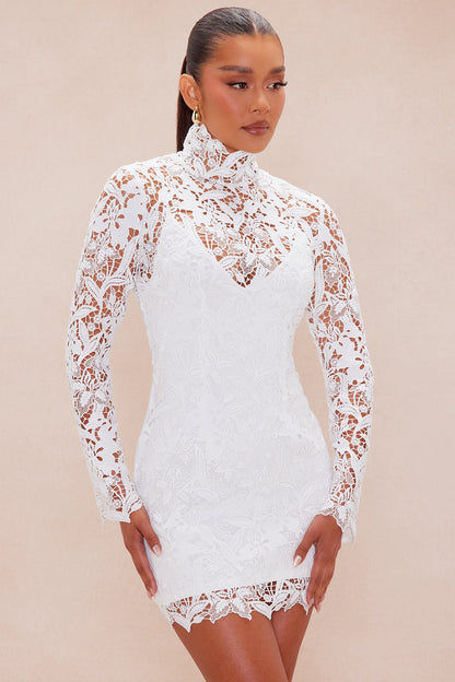 Josie Embroidered Mini Dress - White