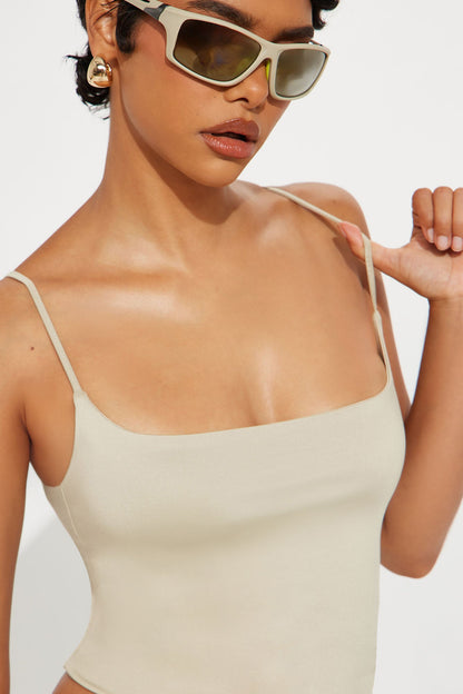 Contour Double Lined Cami Top - Stone