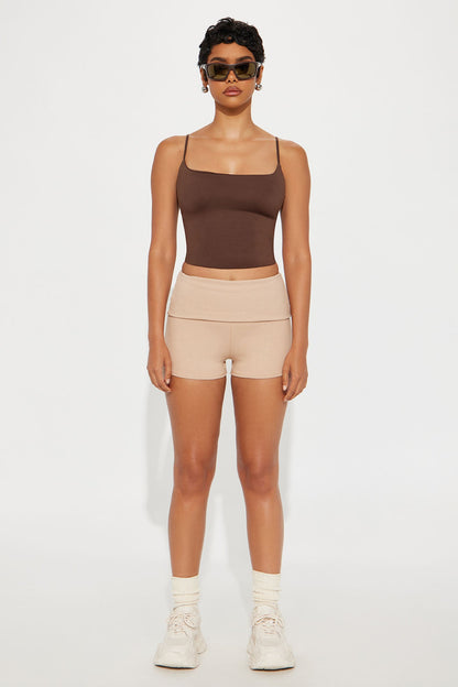 Contour Double Lined Cami Top - Chocolate