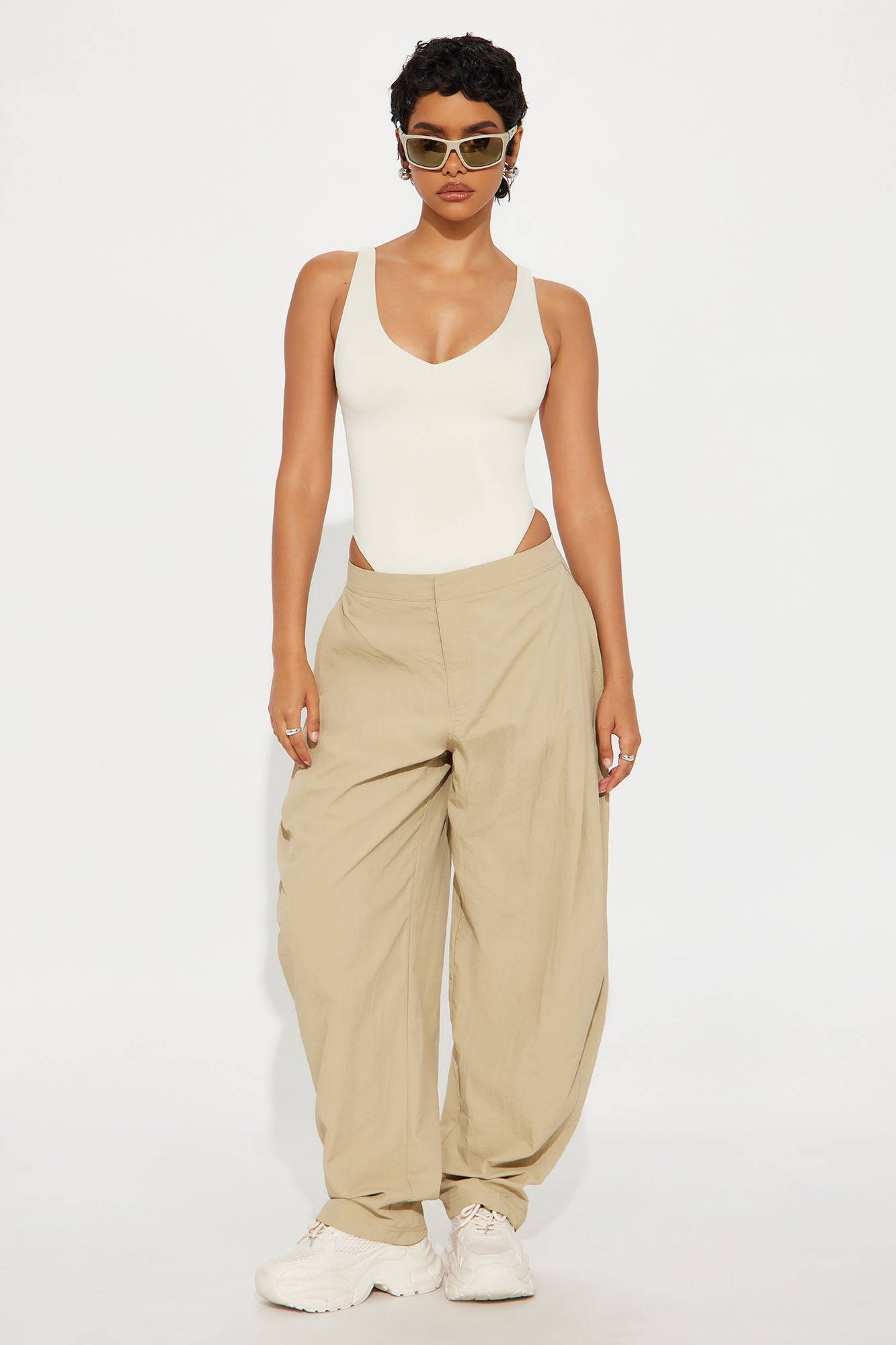 Contour Double Lined V-Neck Bodysuit - Bone