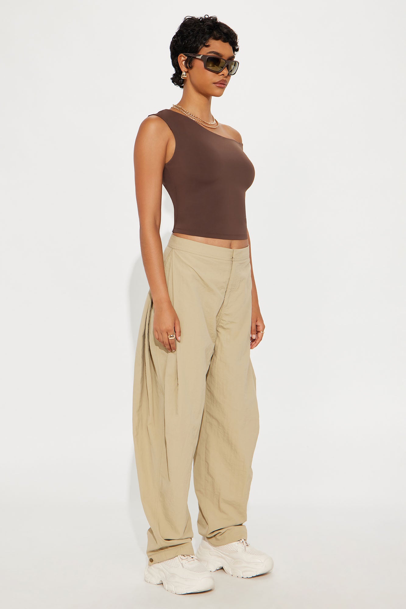 Second Skin Double Lined Off Shoulder Top - Chocolate