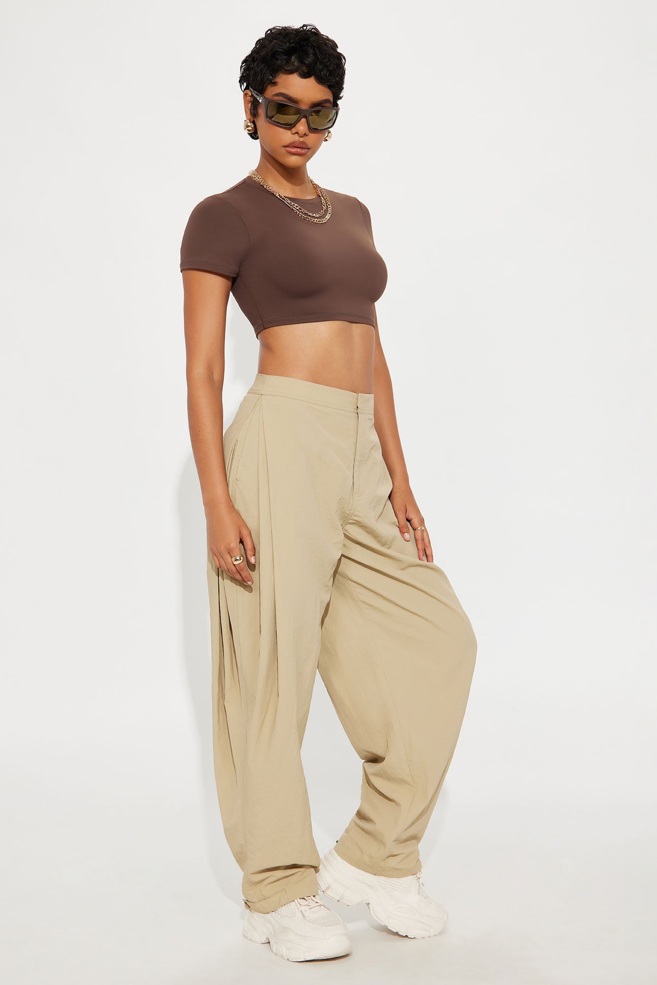 Second Skin Double Lined Super Cropped Tee - Chocolate