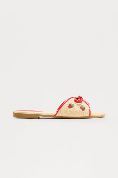 Fruity Bow Sandals - Natural