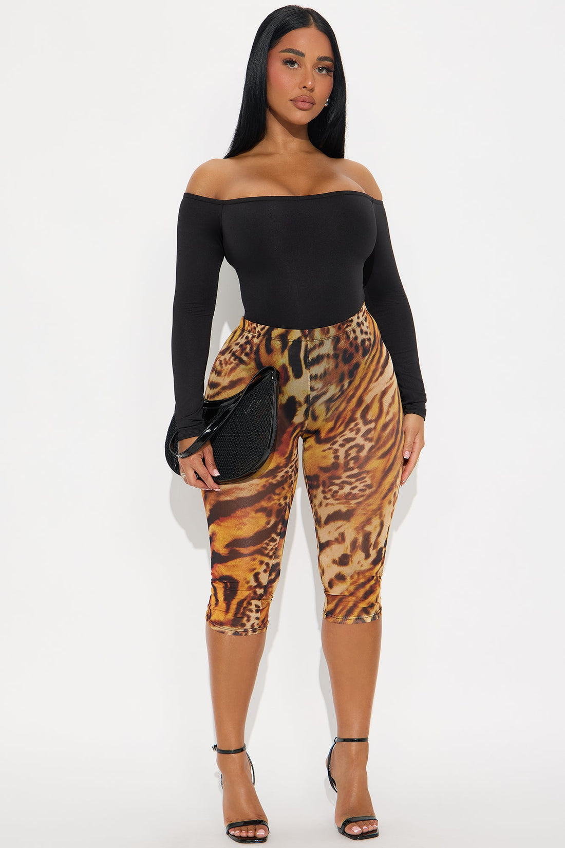 No Convincing Off Shoulder Cut Out Bodysuit - Black