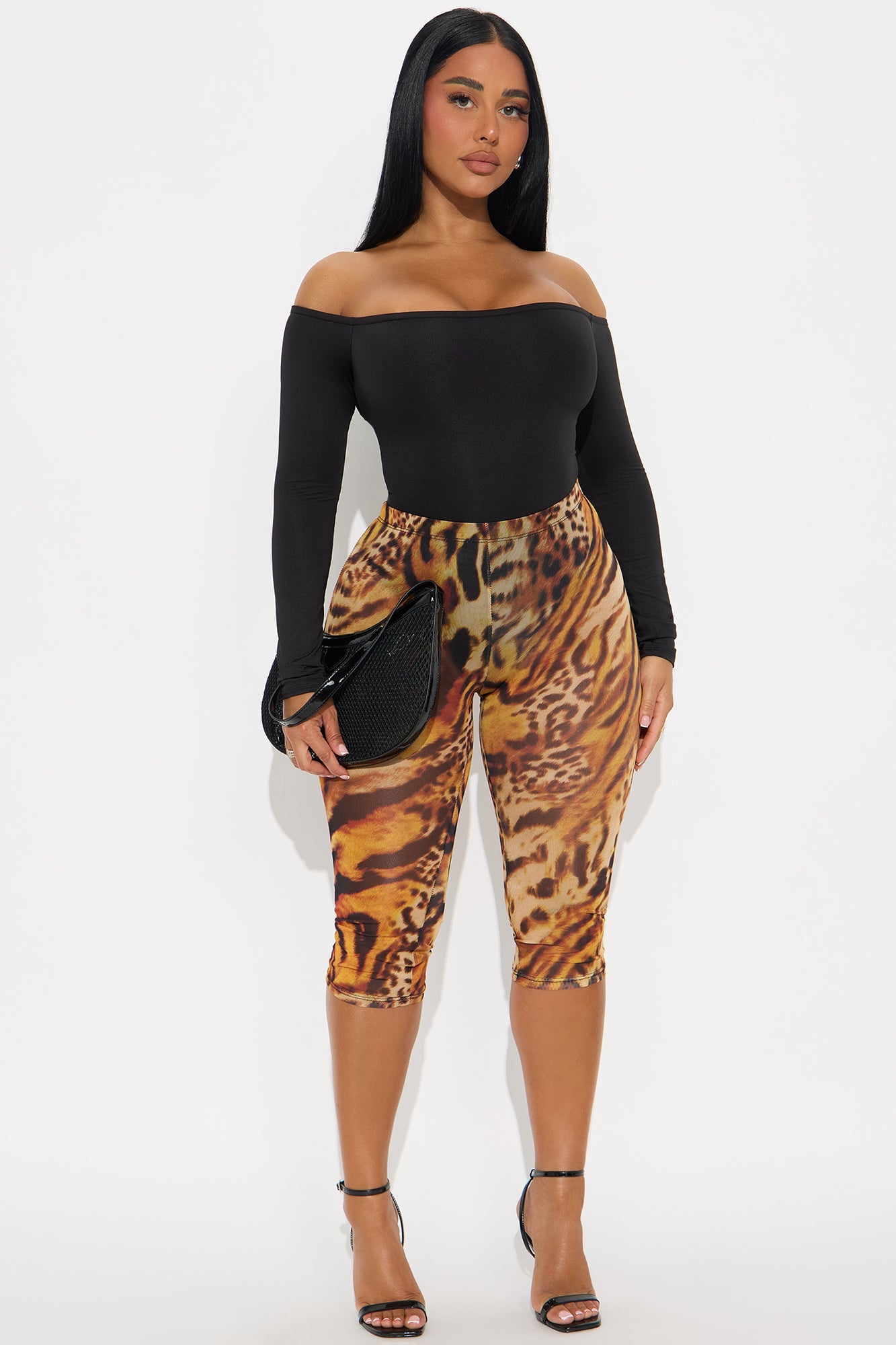 No Convincing Off Shoulder Cut Out Bodysuit - Black