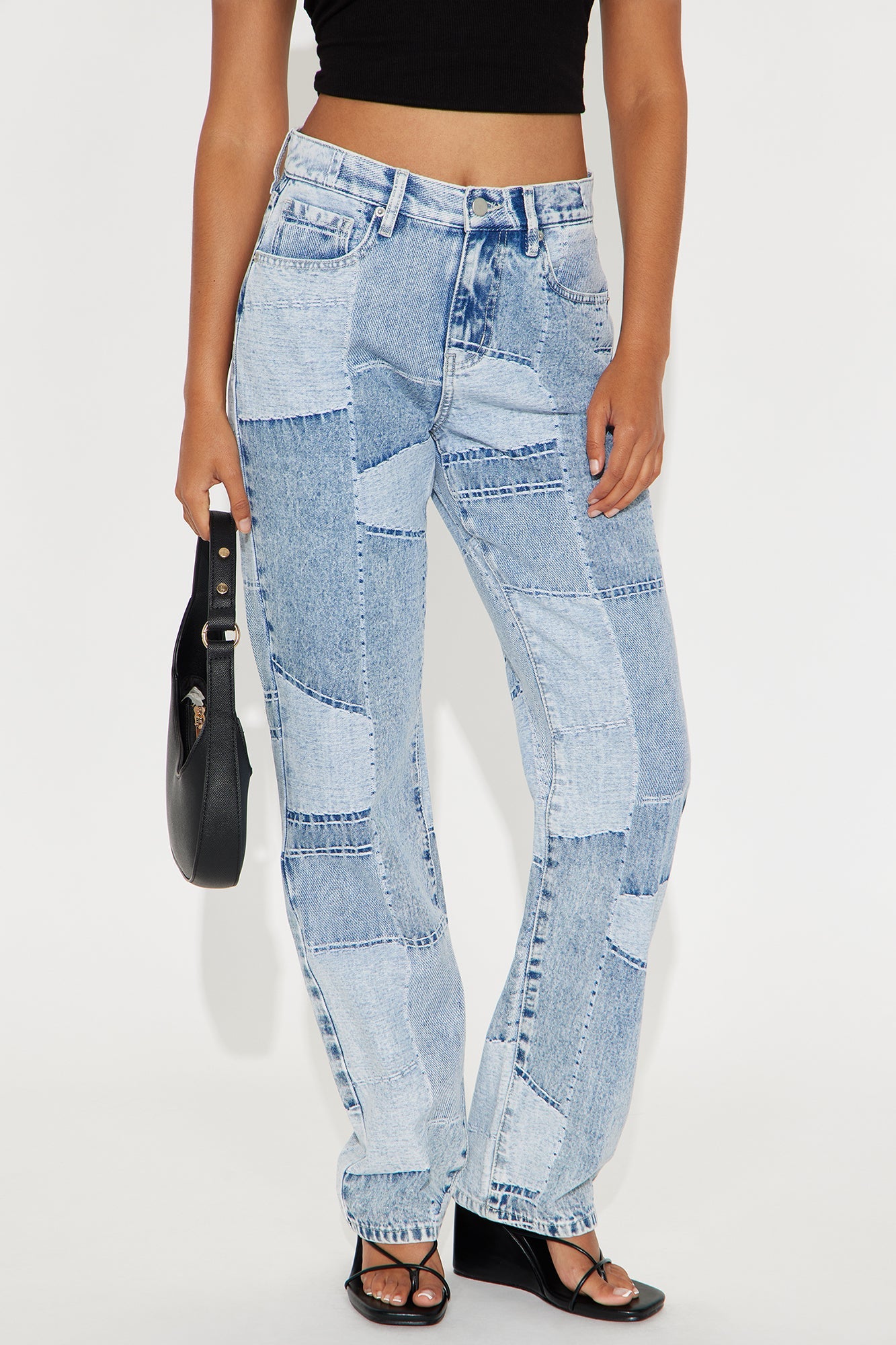 Patch Things Up Straight Leg Jeans - Light Wash
