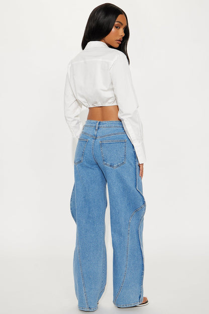 Wavelength Wide Leg Jeans - Medium Wash