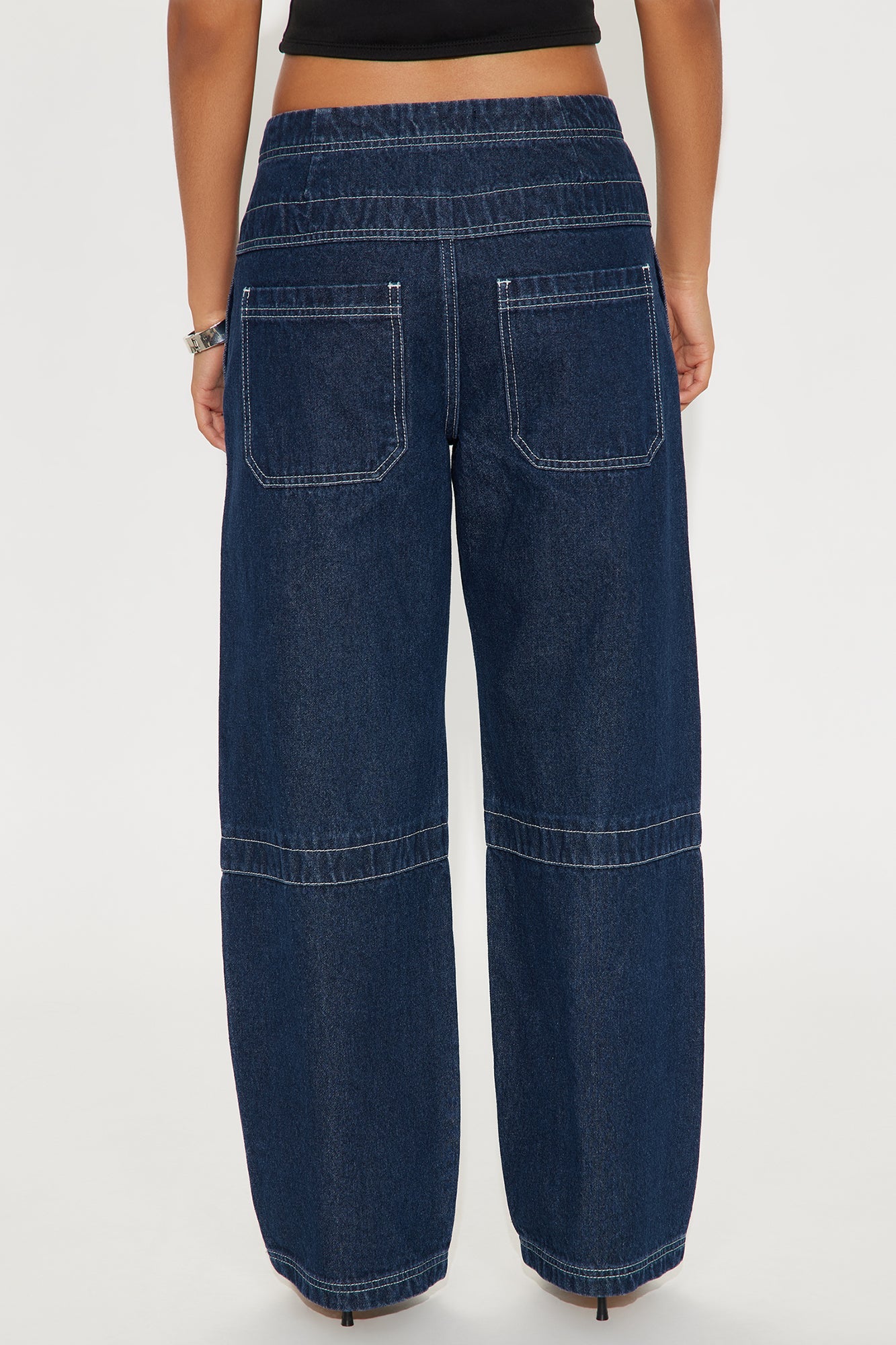 Bergamo Seaming Straight Leg Jean - Dark Wash
