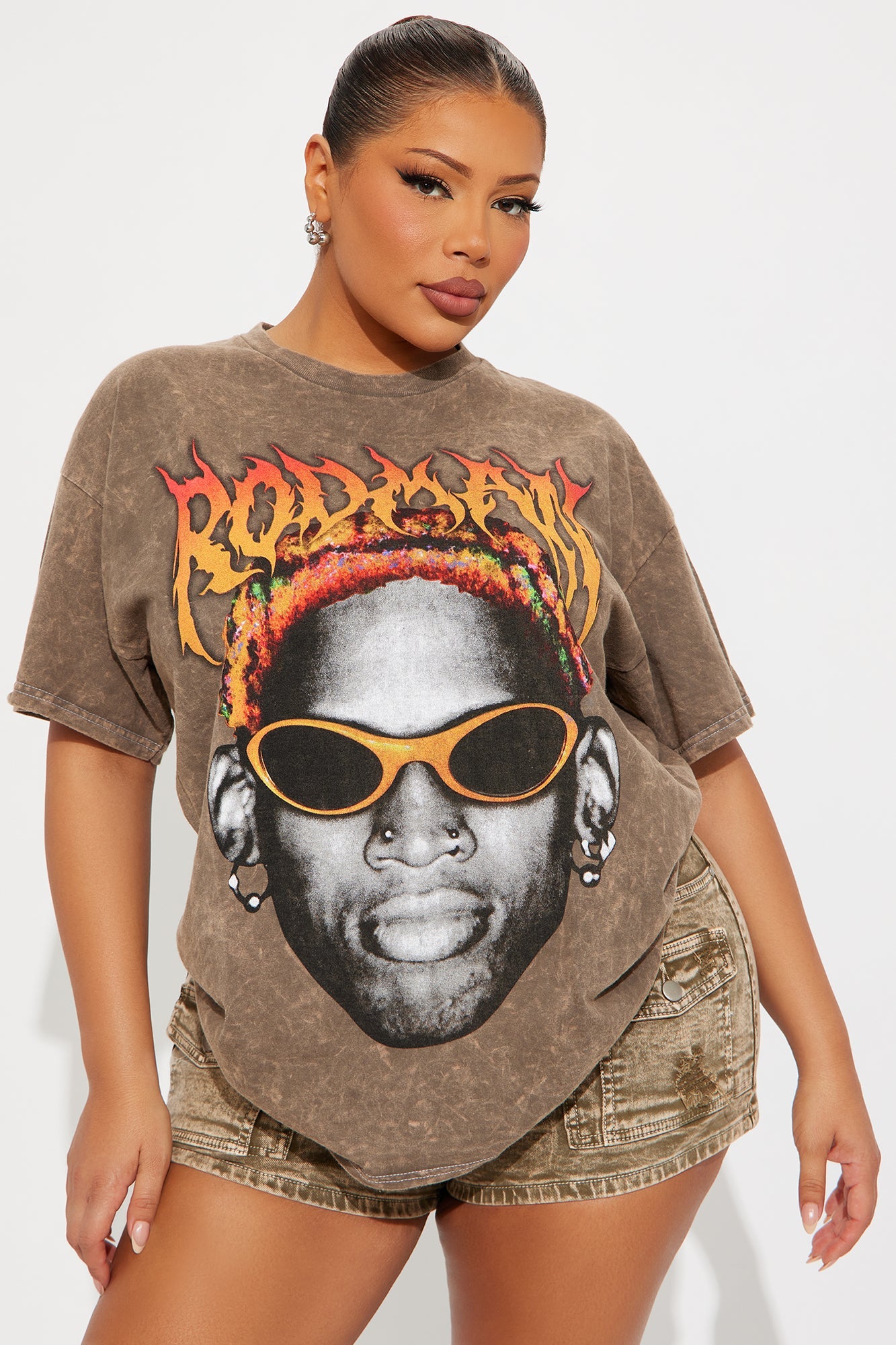 Dennis Rodman Face Washed Tee - Brown