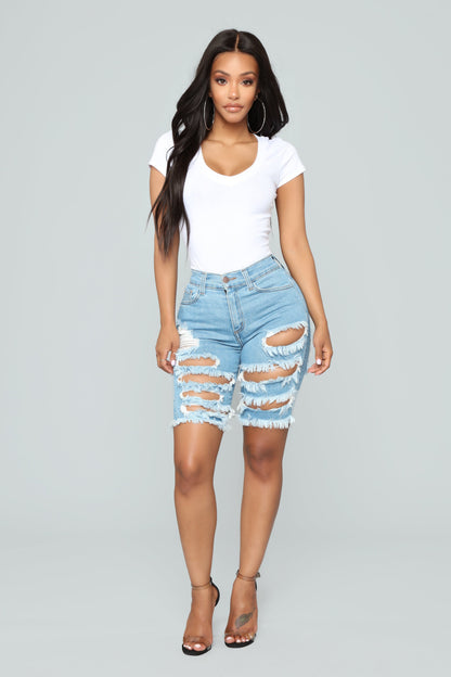 Carla Basic V Tee - White