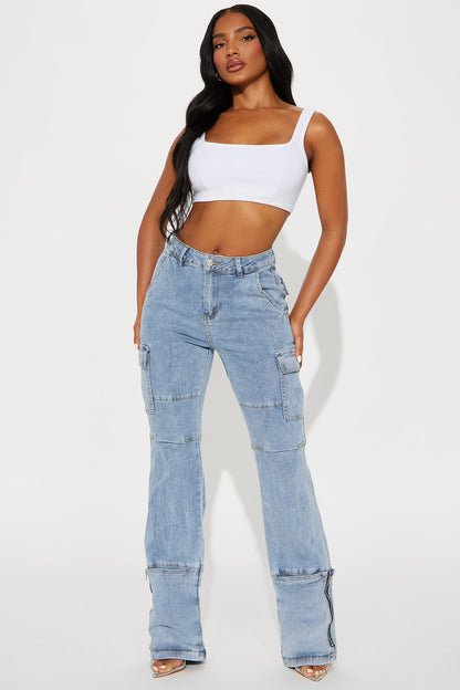 Camden Cargo Utility Jeans - Light Wash
