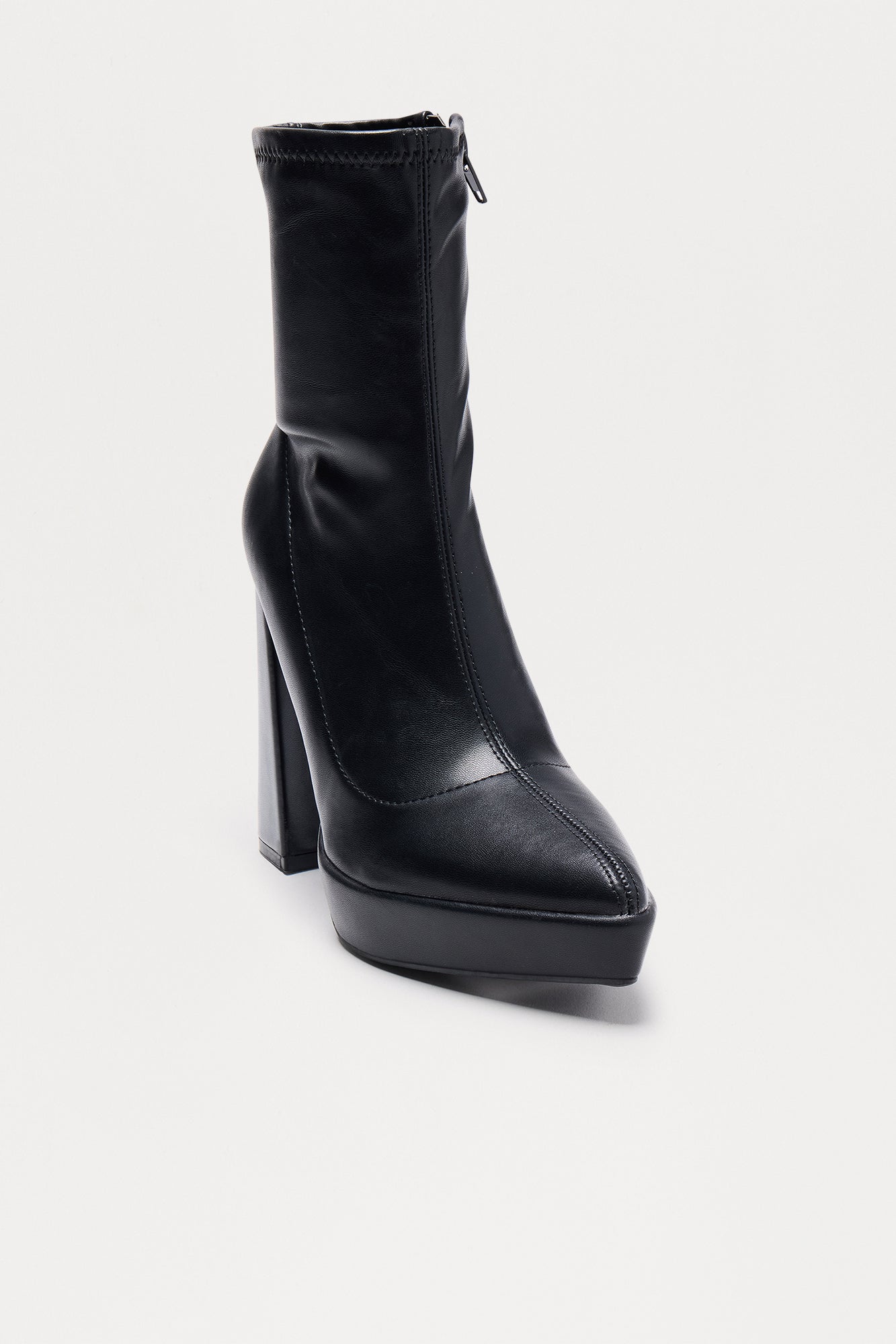 Finnegan Block Heel Booties - Black