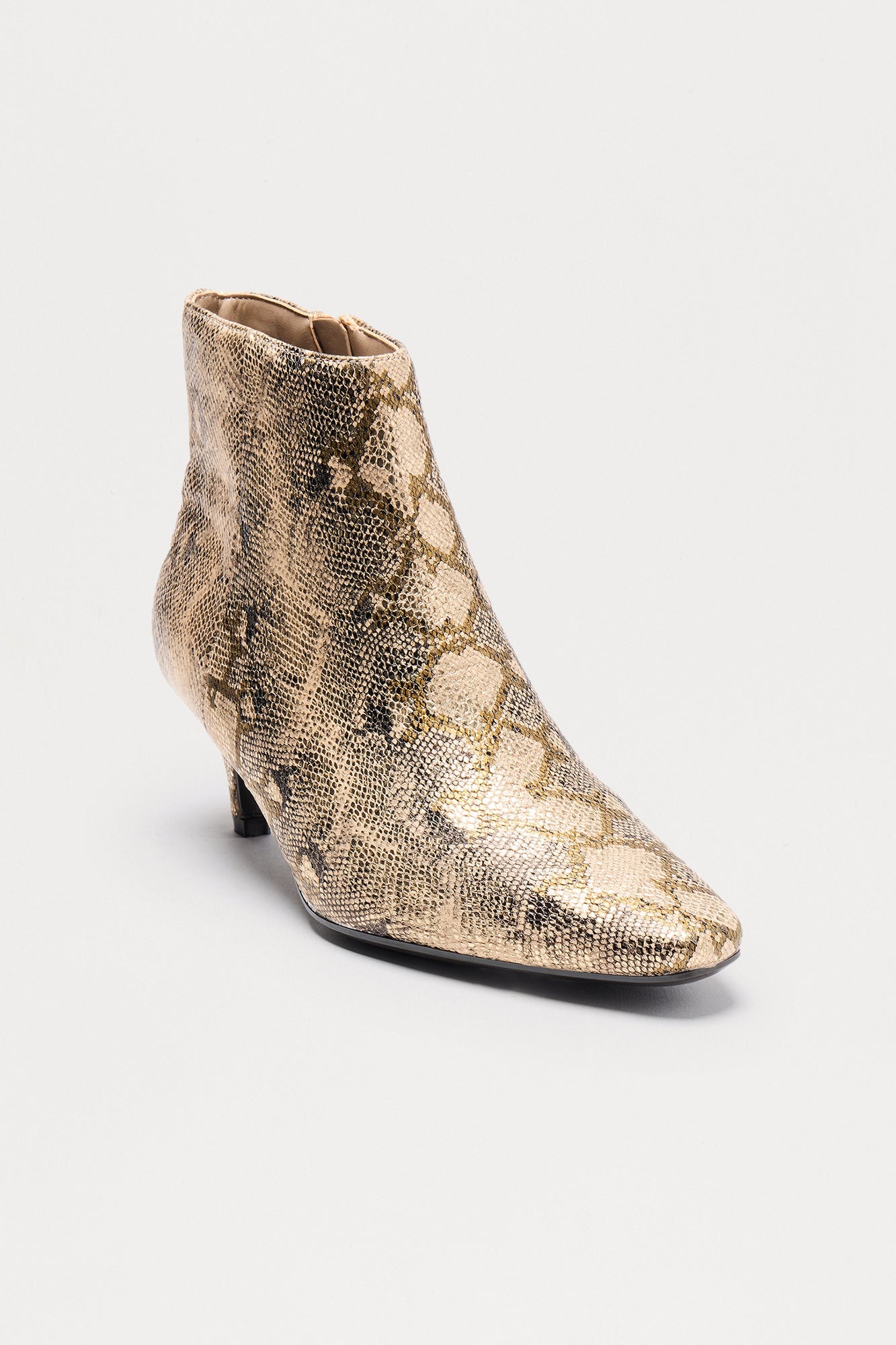 Raj Kitten Heel Booties - Brown/combo
