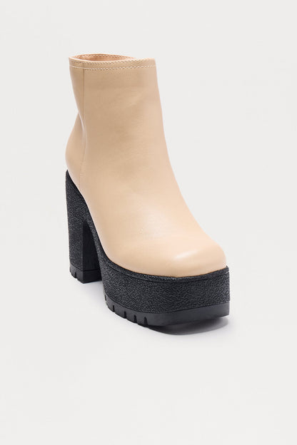 Mylah Platform Booties - Nude