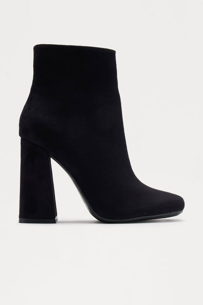 Jonas Block Heel Booties - Black/Black