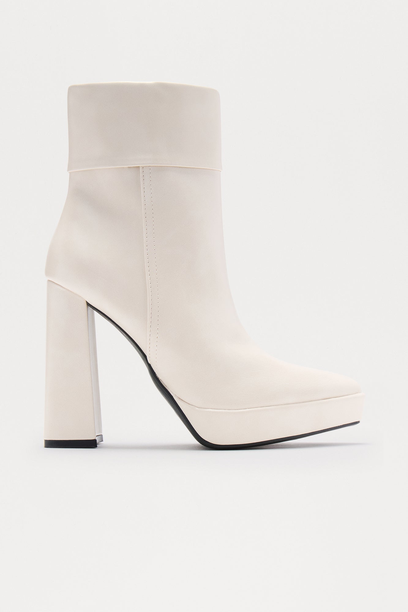 Ryker Faux Leather Booties - Ivory