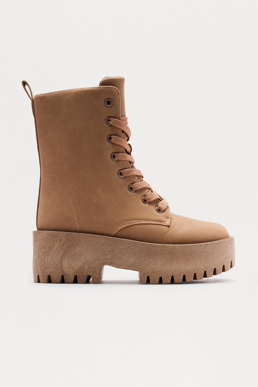 Vanni Lace Up Combat Boots - Tan
