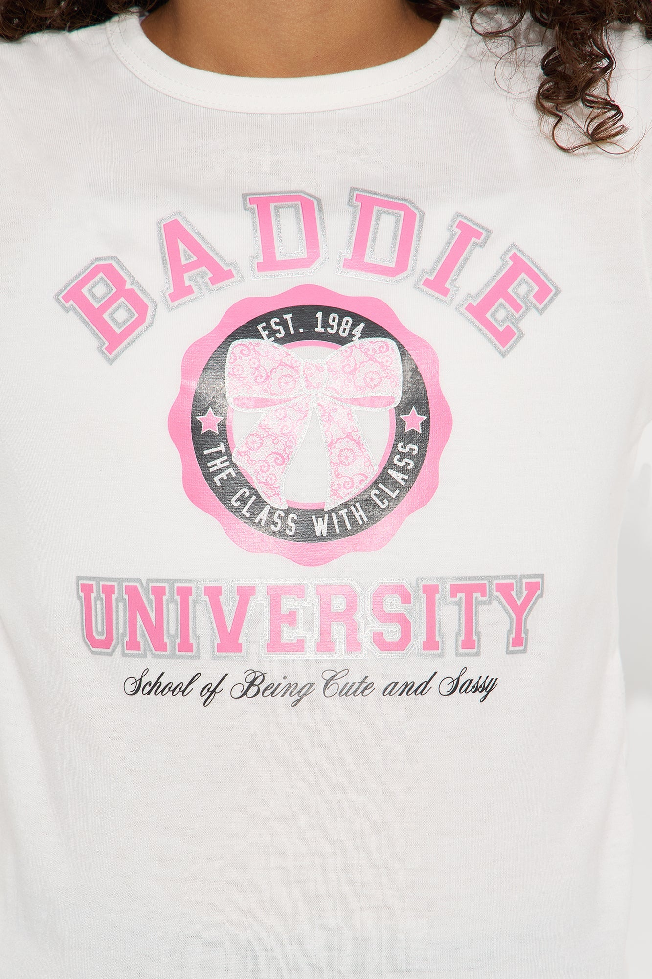 Mini Baddie University Pant Set - Black/White