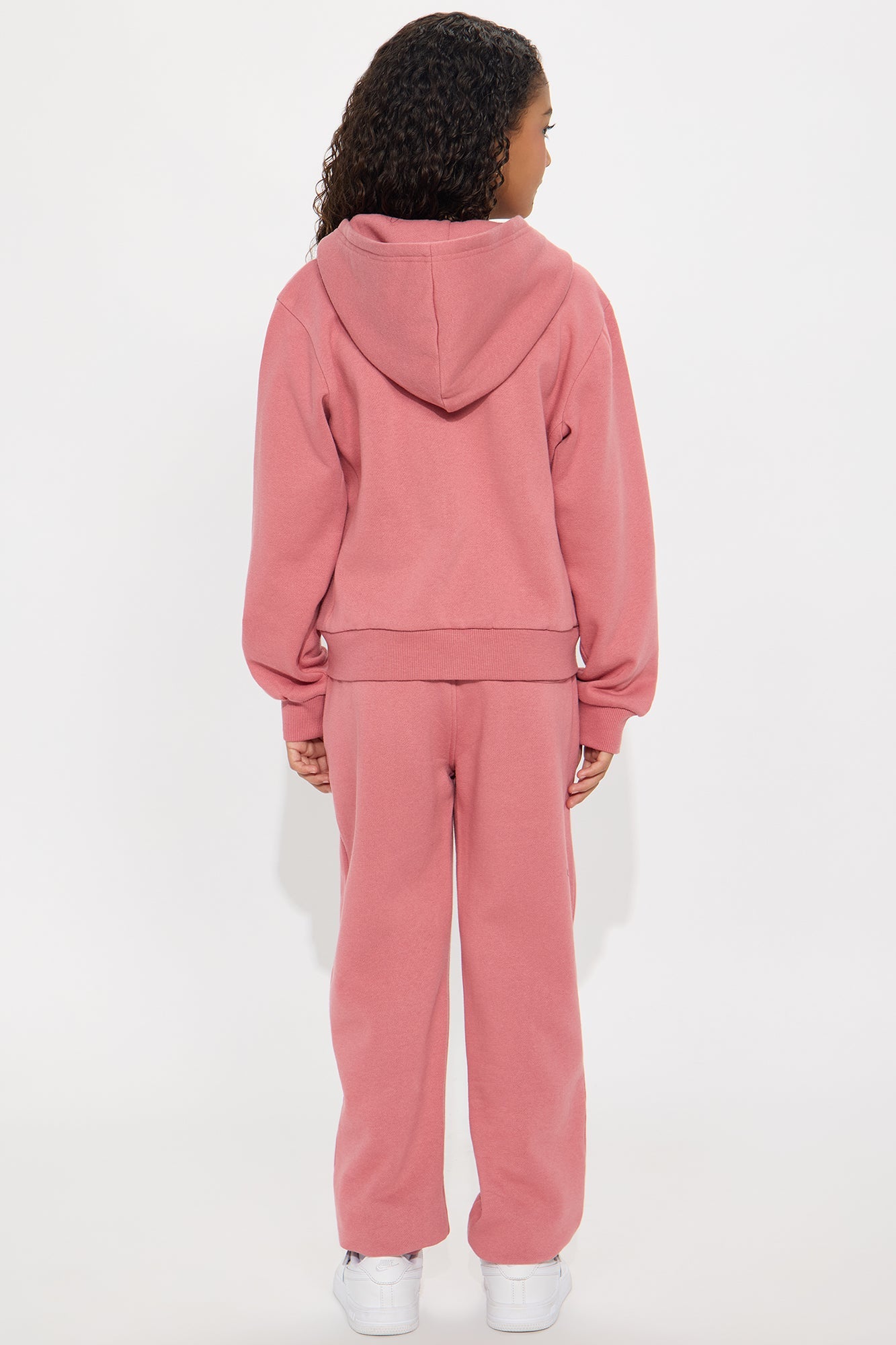 Mini Relaxed Vibe Zip Up Jacket and Jogger Pant Set - Pink