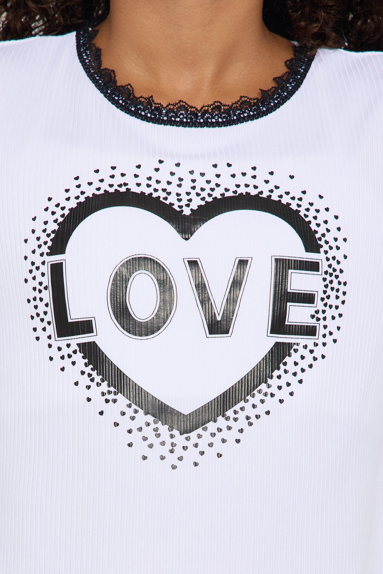 Mini Full Of Love Pant Set - Black/White