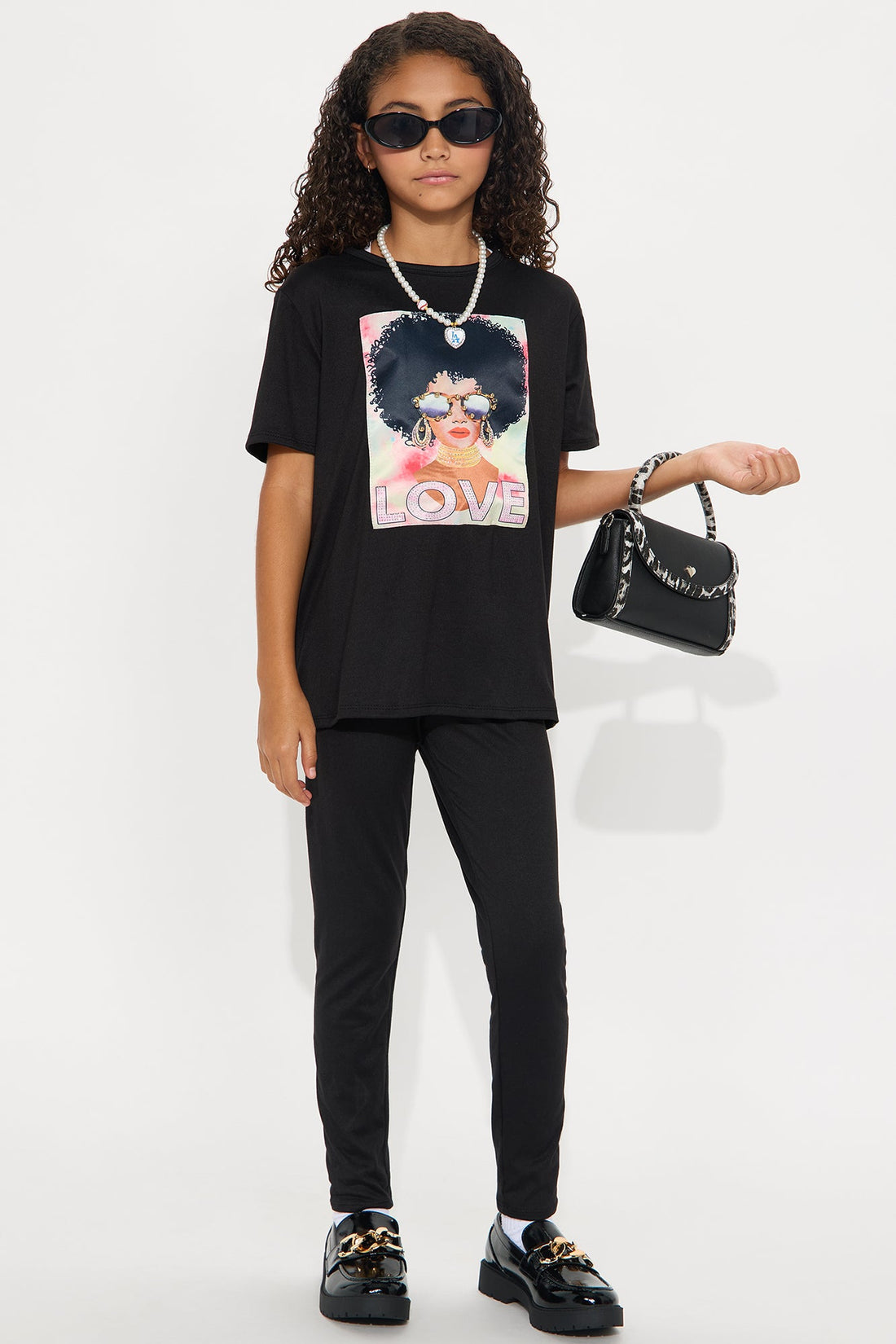 Mini Weekend Vibes All Love Legging Set - Black