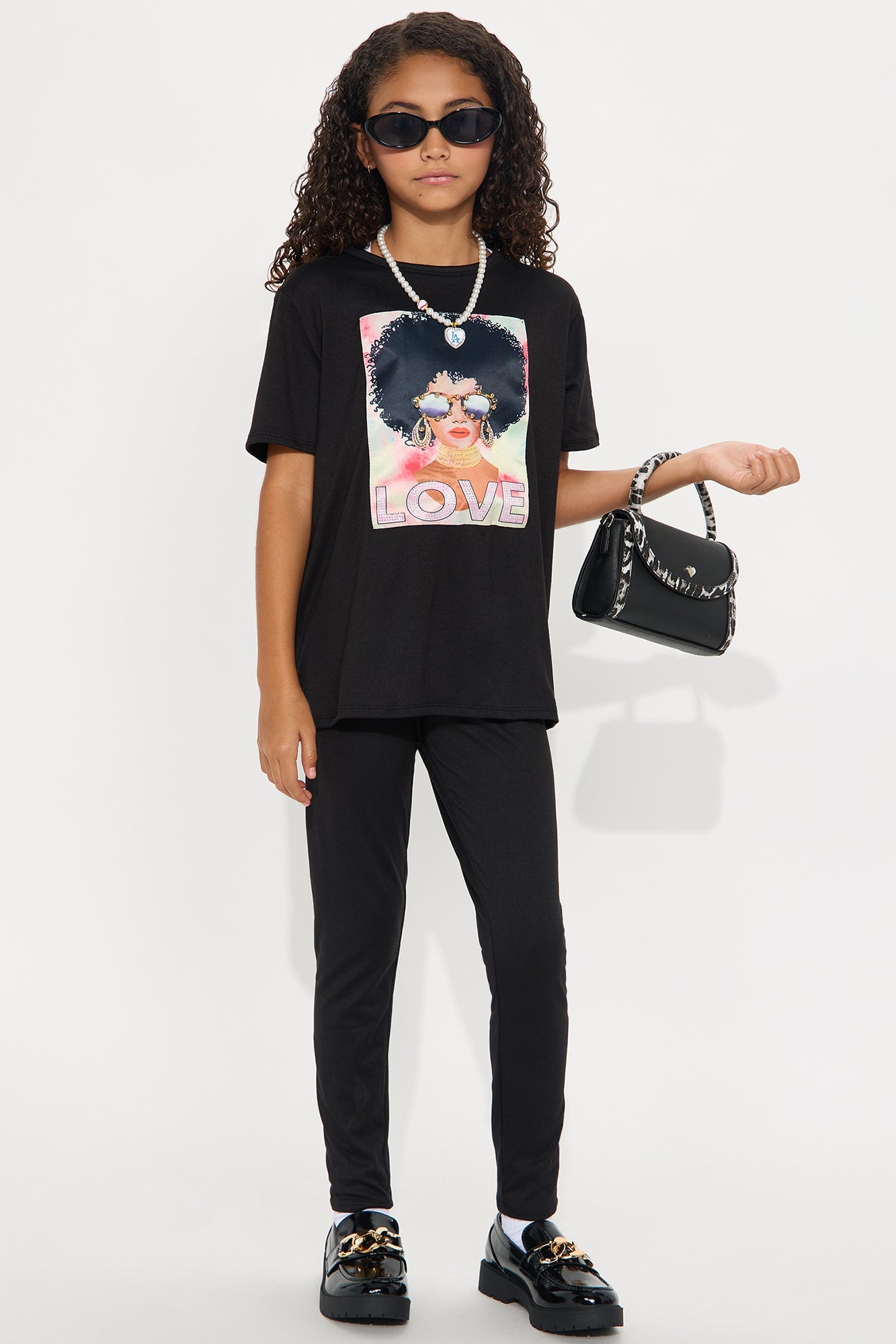 Mini Weekend Vibes All Love Legging Set - Black