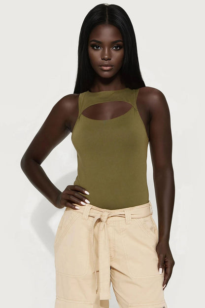 Eli Cut Out Bodysuit - Olive