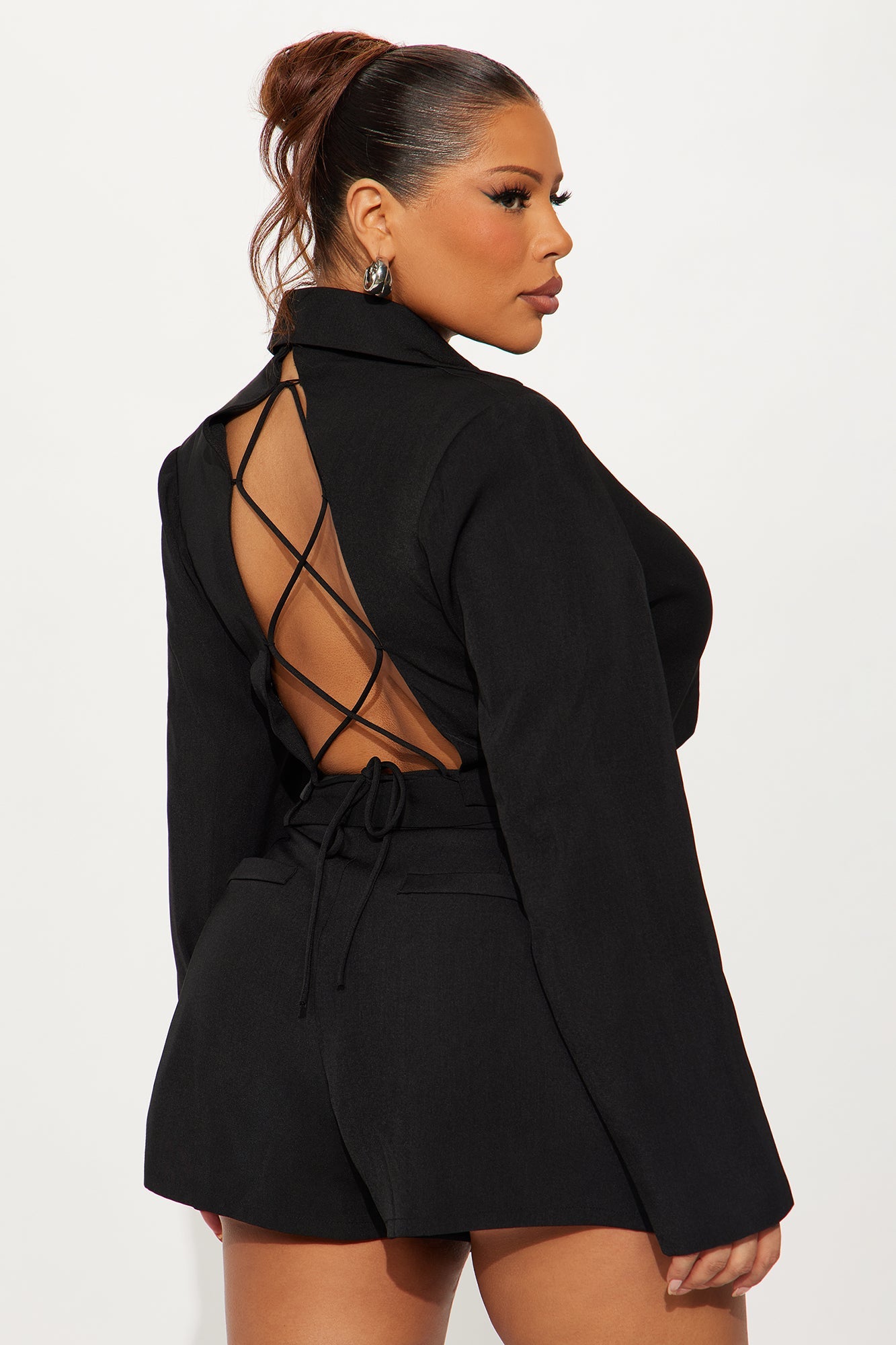 Pretty Business Cropped Blazer - Black