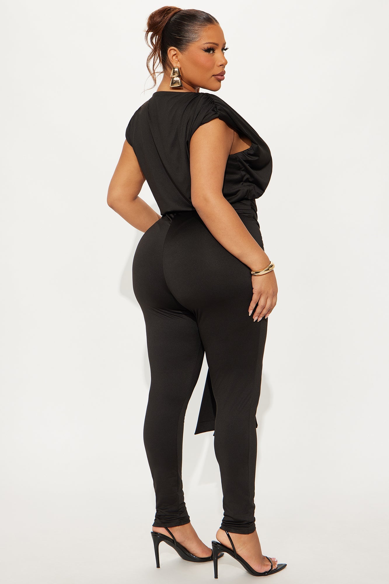 The Edit Short Sleeve Skinny Jumpsuit - Black