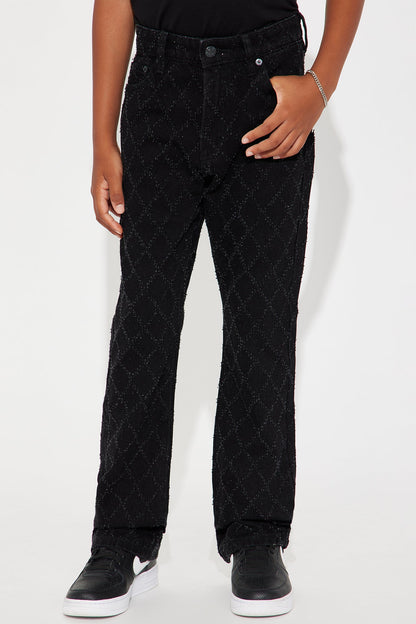 Mini Stacked Slim Flare Wrecked In Jewels Jeans - Black