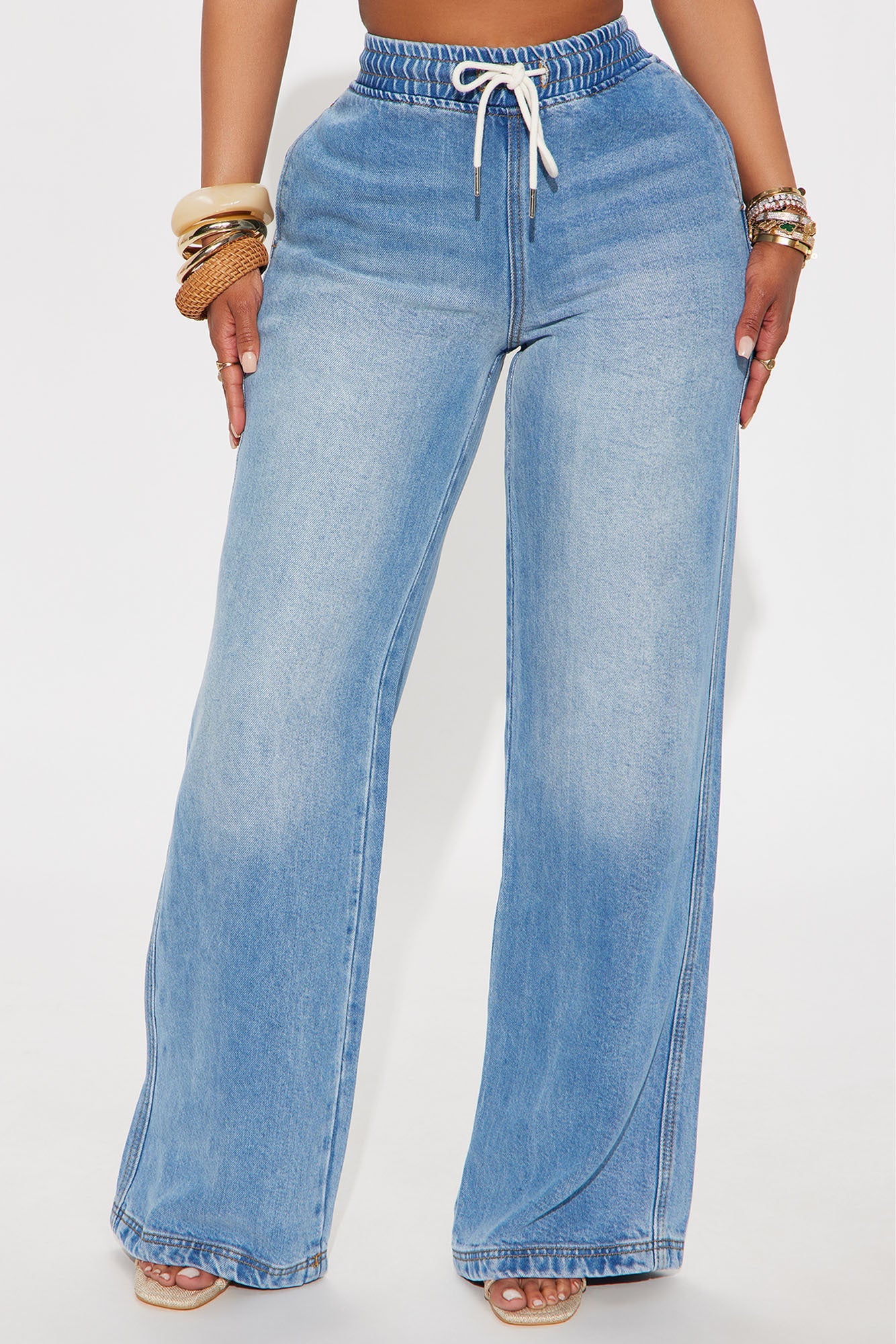 Ocean Drive Drapey Wide Leg Jeans - Vintage Wash