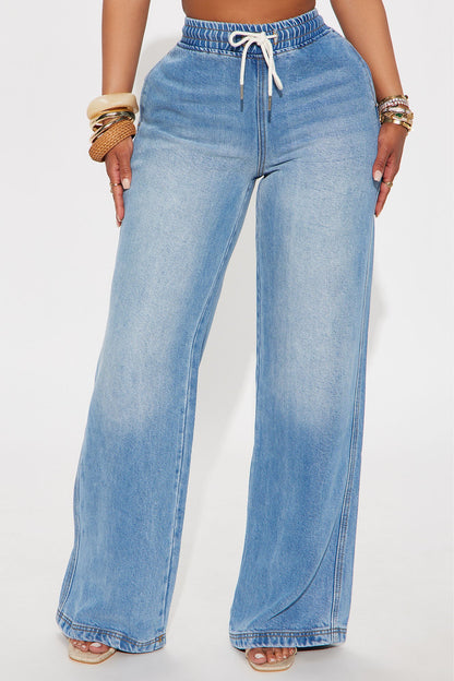 Ocean Drive Drapey Wide Leg Jeans - Vintage Wash